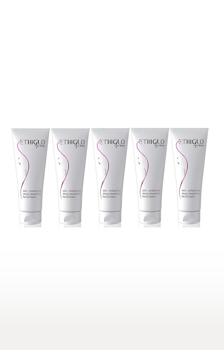 Ethiglo Skin Whitening Face Wash (70ml) : It deep cleanses the skin and removes dead cells : Pack of 5