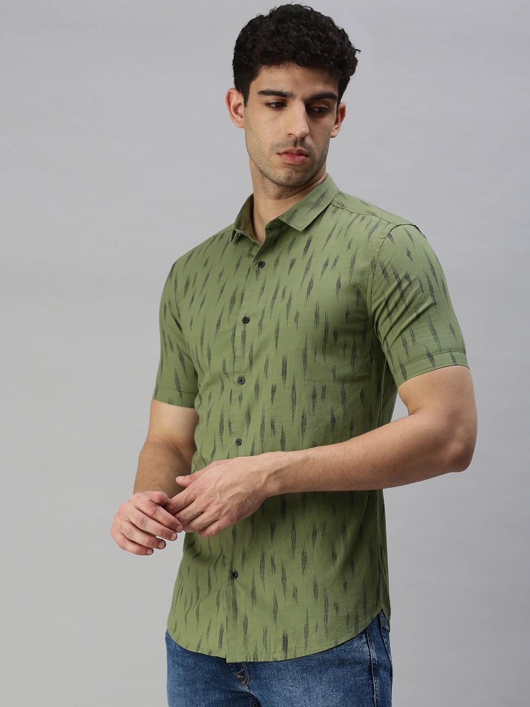 SHOWOFF Adults-Men Fashion Cotton Printed Shirts