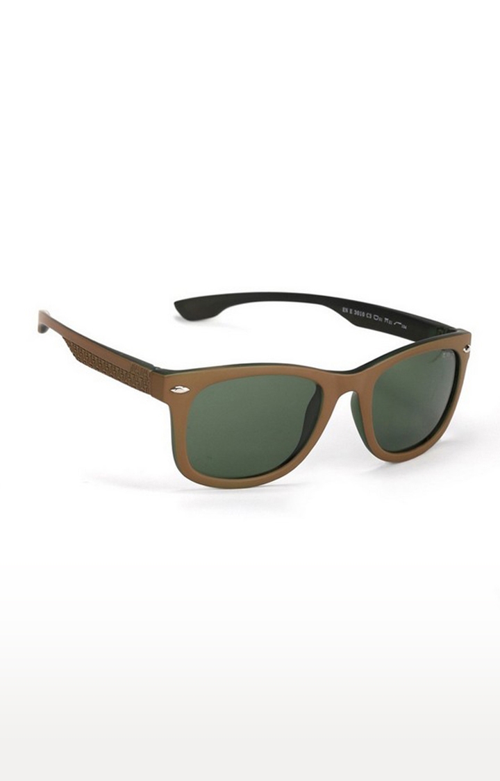 ENRICO | Enrico Nudo Uv Protected Wayfarer Sunglasses For Men ( Lens - Green | Frame - Brown )