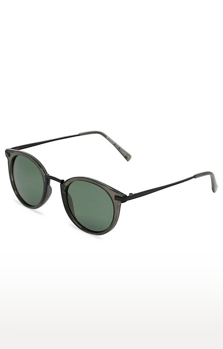 ENRICO | Enrico Lenon Uv Protected Round Unisex Sunglasses ( Lens - Green | Frame - Black)