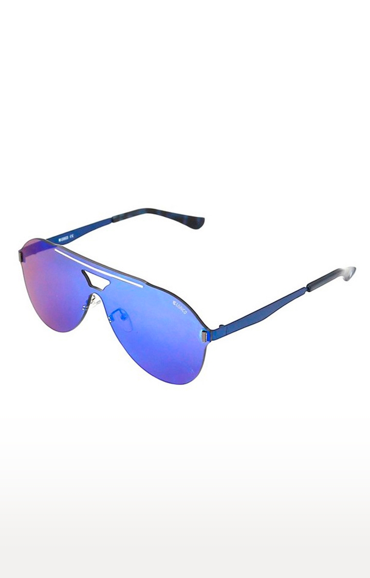 ENRICO | Enrico Mask Uv Protected Aviator Sunglasses For Men ( Lens - Blue | Frame - Blue)