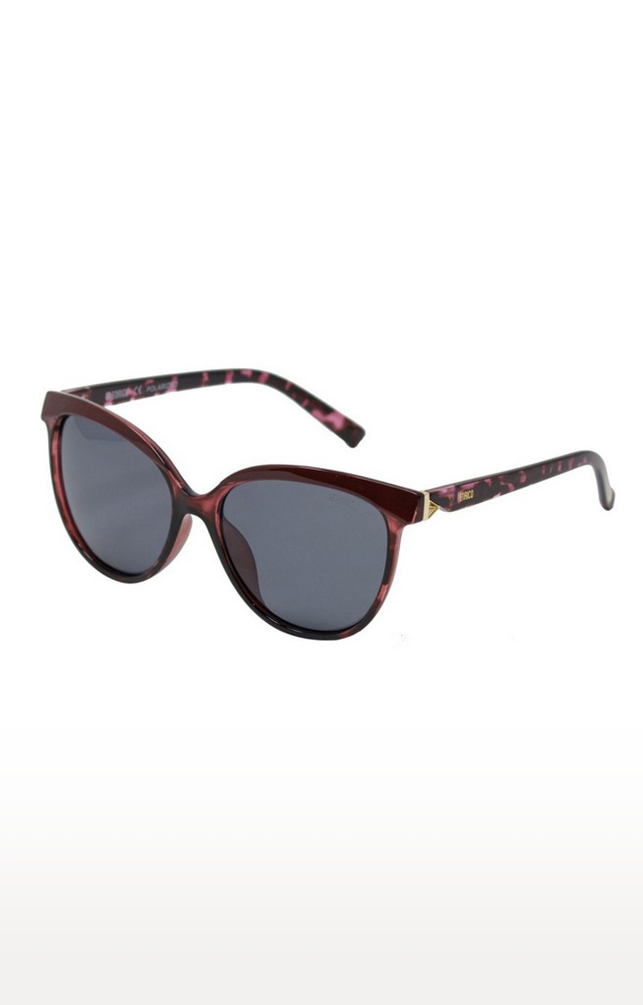 ENRICO | Enrico Brownie Uv Protected Cateye Sunglasses For Women ( Lens - Grey | Frame - Purple)