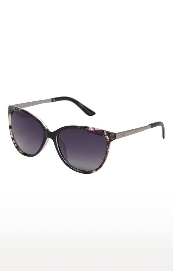 ENRICO | Enrico Lilac Style Polycarbonate Uv Protected Cateye Sunglasses For Women ( Lens - Black | Frame - Black)