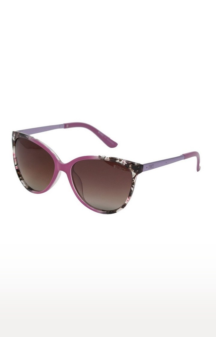 ENRICO | Enrico Lilac Style Polycarbonate Uv Protected Cateye Sunglasses For Women ( Lens - Brown | Frame - Purple)