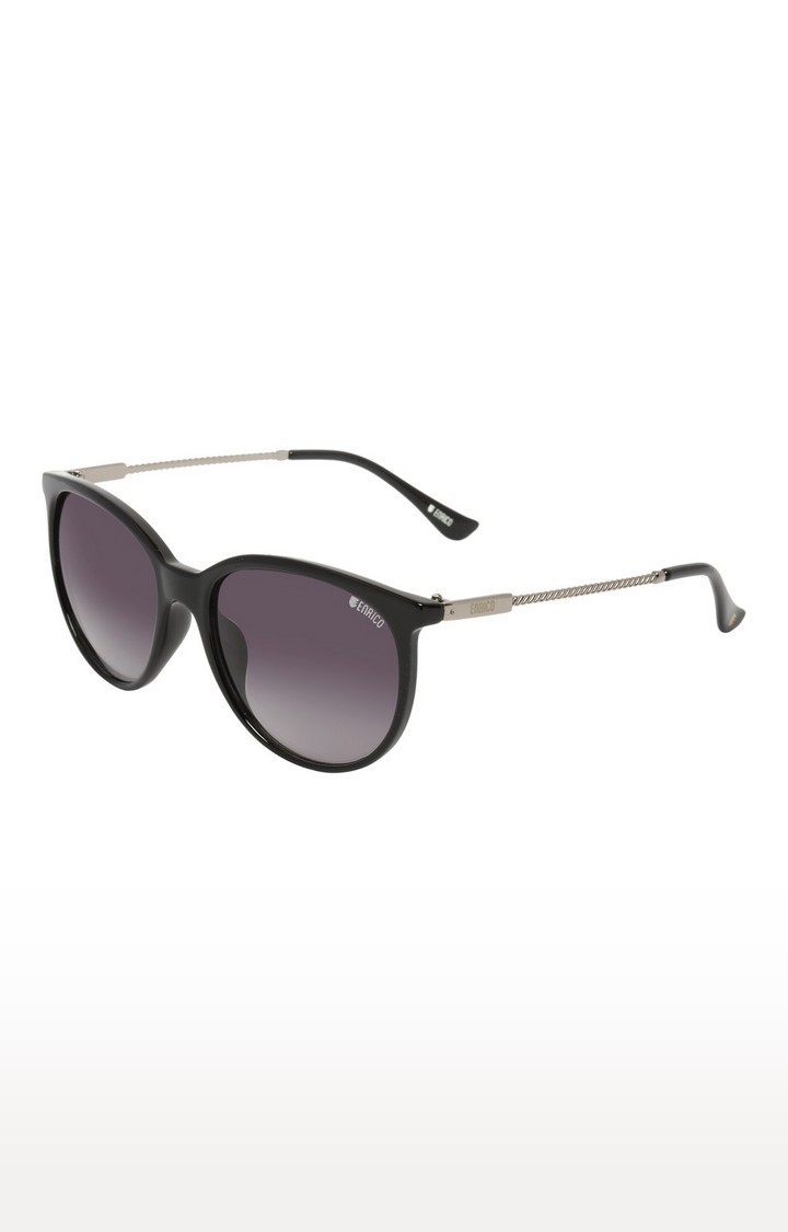 ENRICO | Enrico Galaxy Uv Protected Round Sunglasses For Women ( Lens - Purple | Frame - Black)