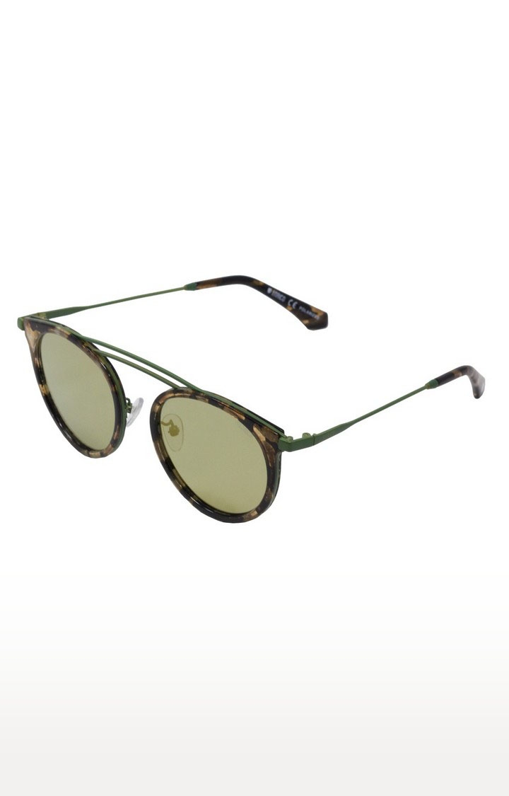 ENRICO | Enrico Akimitsu Uv Protected Round Sunglasses For Women ( Lens - Green | Frame - Green)