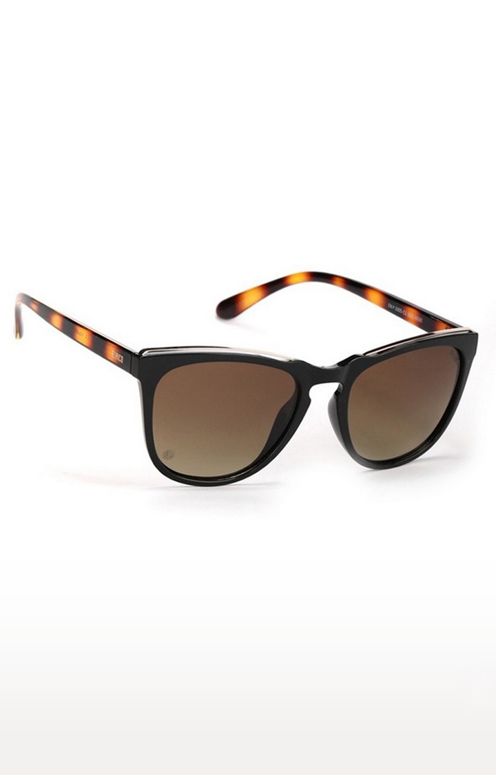 ENRICO | Enrico Sapphire Uv Protected Oversized Sunglasses For Women ( Lens - Brown | Frame - Black )