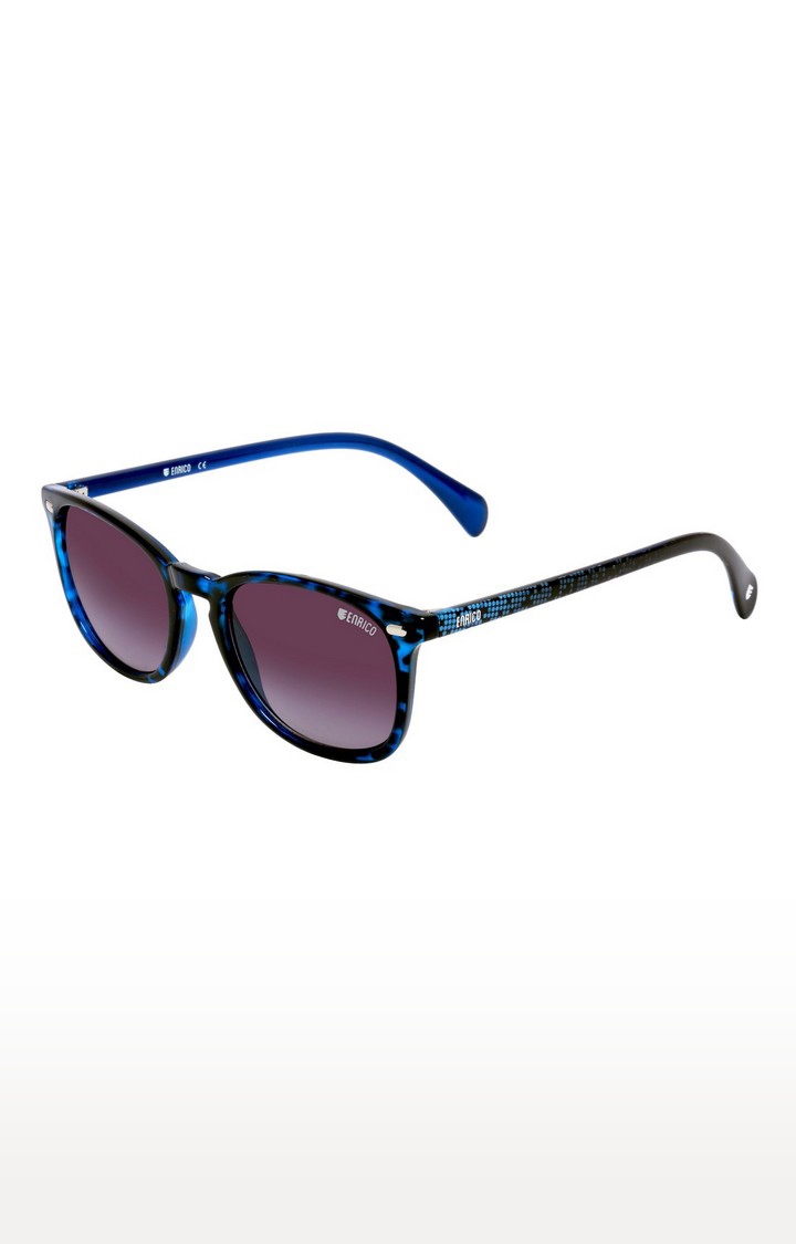 ENRICO | Enrico Stuffy Uv Protected Wayfarer Sunglasses For Women ( Lens - Purple | Frame - Blue)