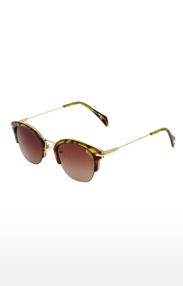 ENRICO | Enrico Closet Uv Protected Clubmaster Shape Unisex Sunglasses ( Lens - Brown | Frame - Brown)