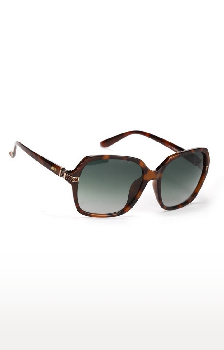 ENRICO | Enrico Bonzo Uv Protected Oversized Sunglasses For Women ( Lens - Grey | Frame - Brown )