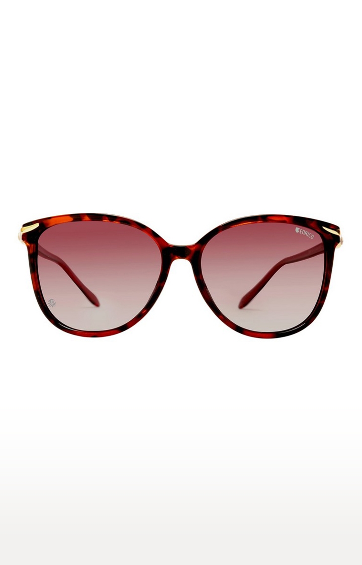 ENRICO | Enrico Little Mill Polycarbonate Uv Protected & Polarized Square Shape Sunglasses For Women ( Lens - Red | Frame - Red)