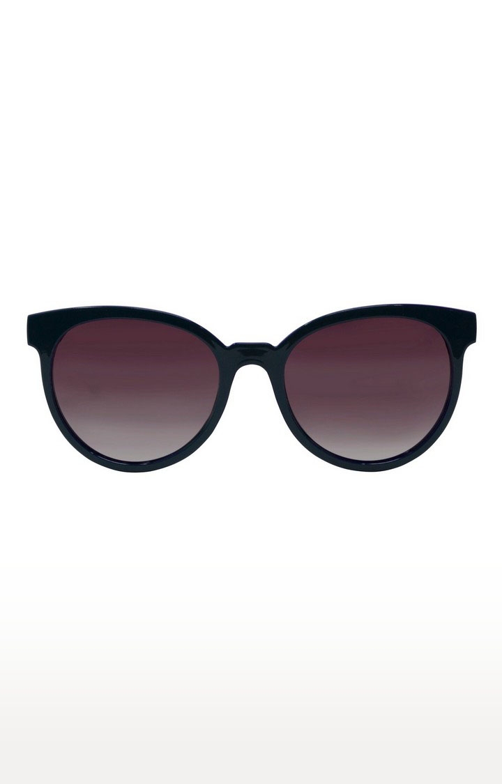 ENRICO | Enrico Coral Uv Protected & Polarized Round Shape Sunglasses For Women ( Lens - Purple | Frame - Black)