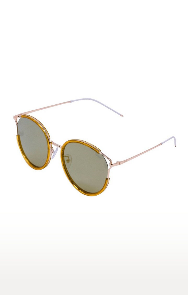 ENRICO | Enrico Fluttersky Uv Protected & Polarized Round Sunglasses For Women ( Lens - Green | Frame - Yellow)