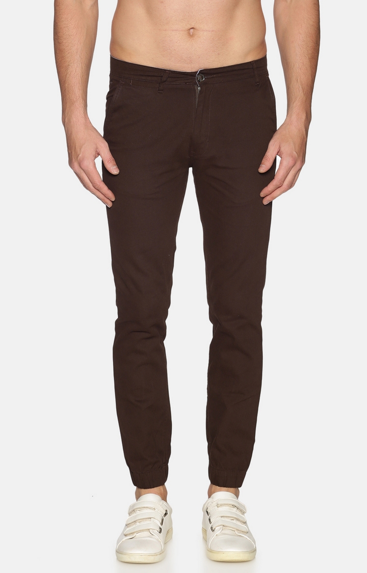 Chennis | Chennis Men's Cotton Casual Brown Casual Joggers