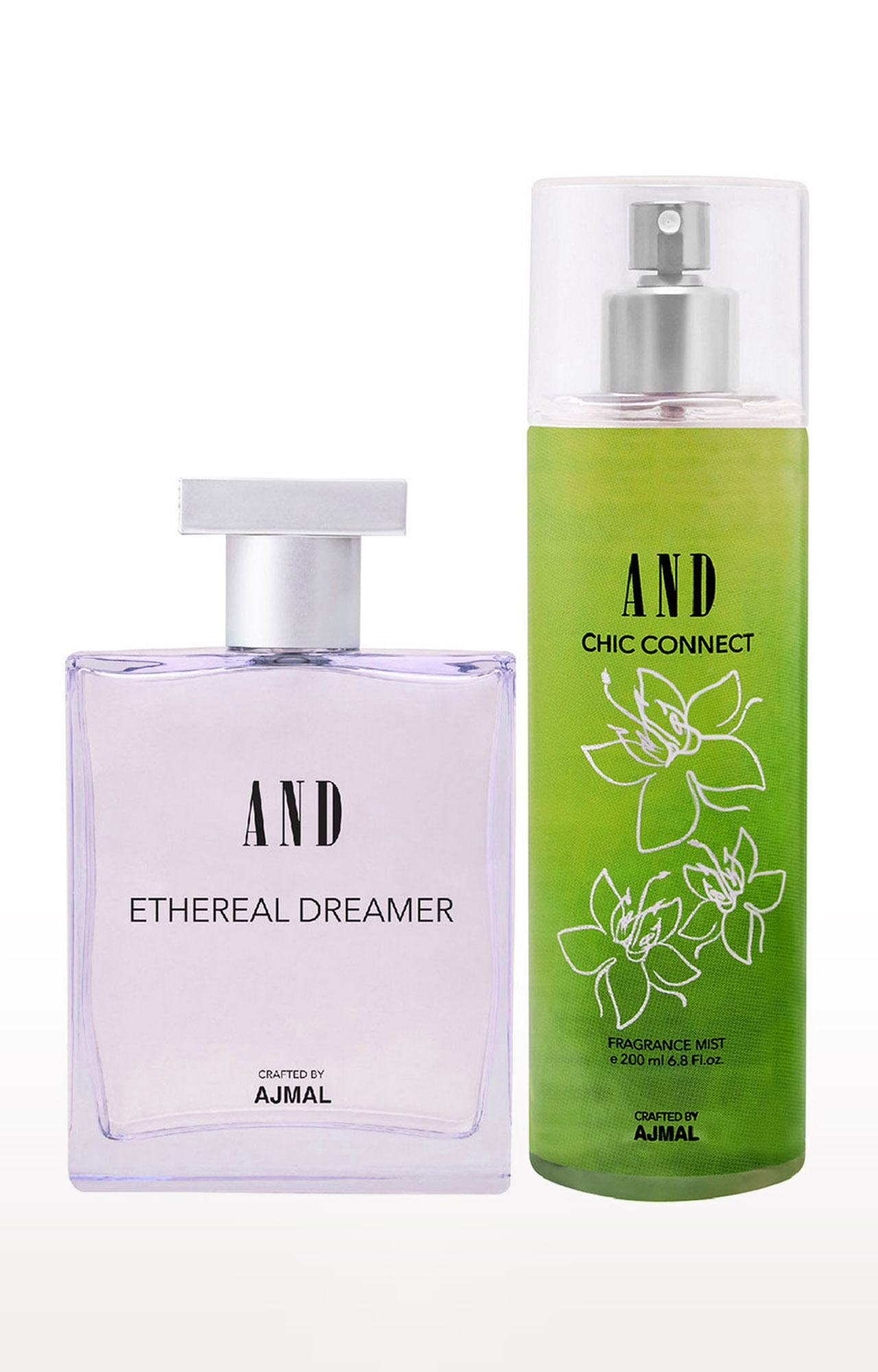 AND Crafted By Ajmal | AND Ethereal Dreamer Eau De Parfum 100ML & Chic Connect Body Mist 200ML Pack of 2 for Women Crafted by Ajmal 