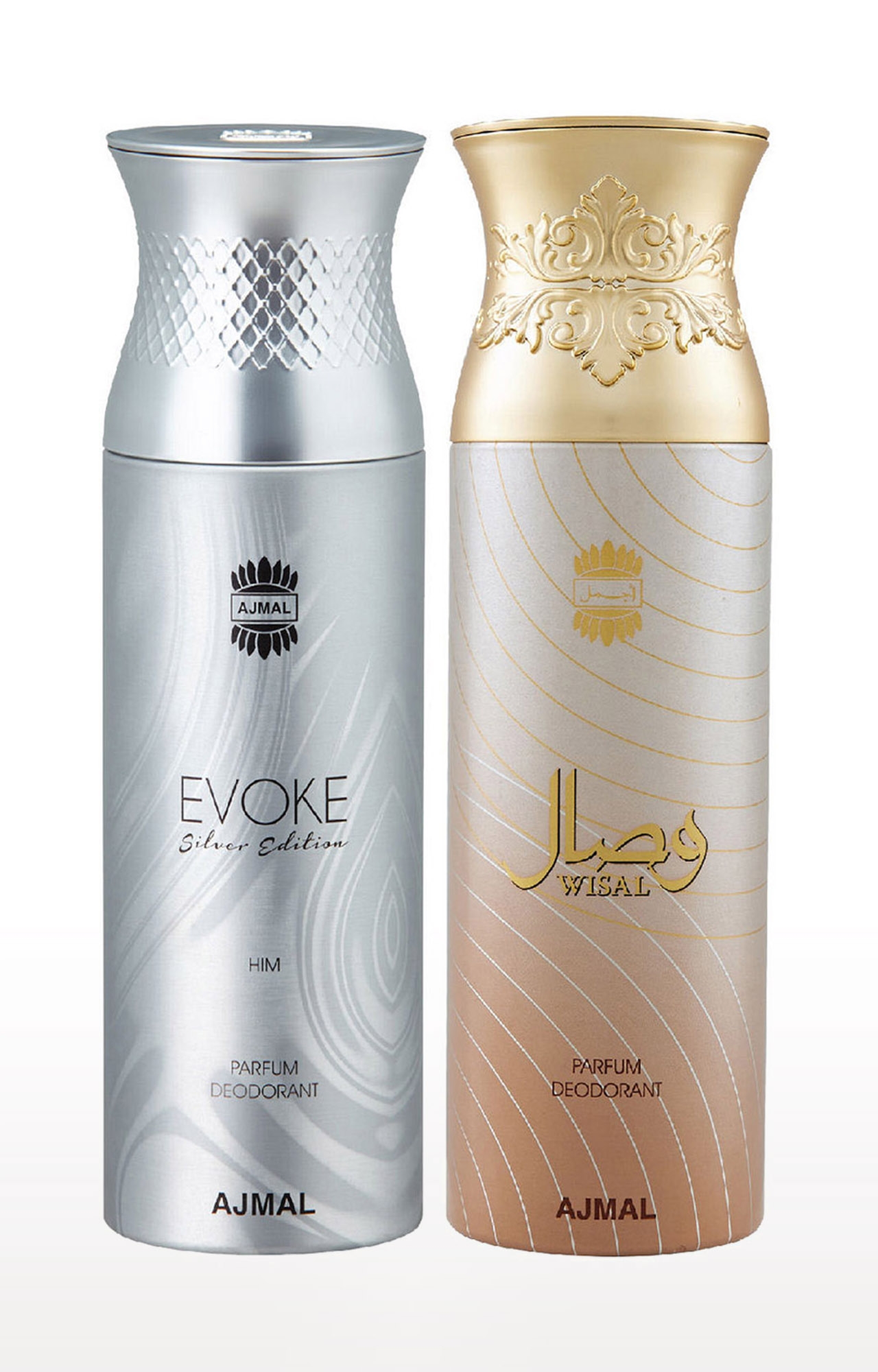 Ajmal Evoke & Wisal Deodorant Spray Gift For Men & Women (200 ml, Pack of 2) 