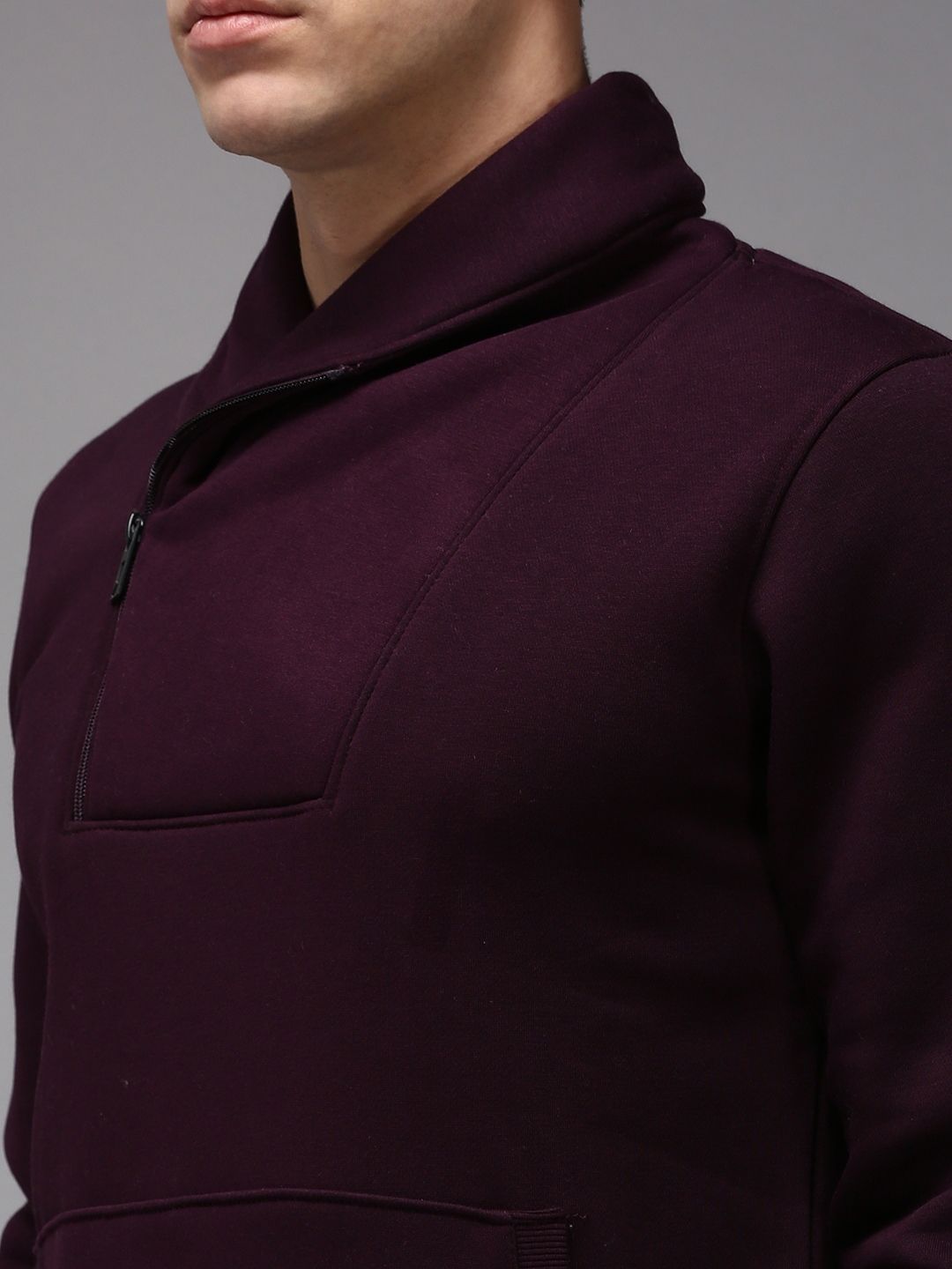 Men's Purple Cotton Solid Sweatshirts