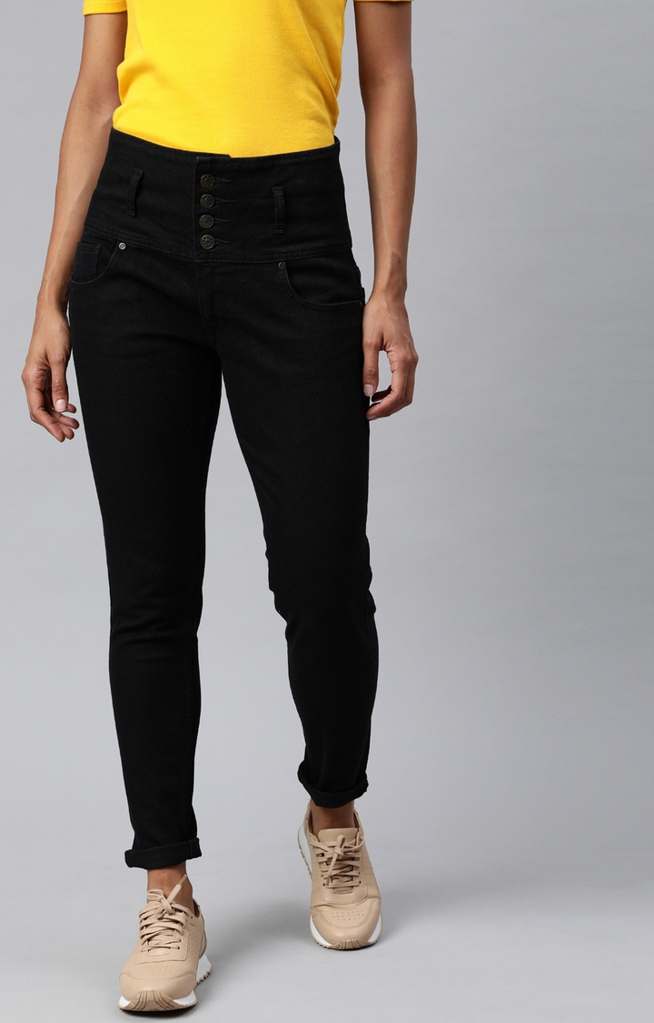 Enviously Young High Rise 5 Button Black Jeans