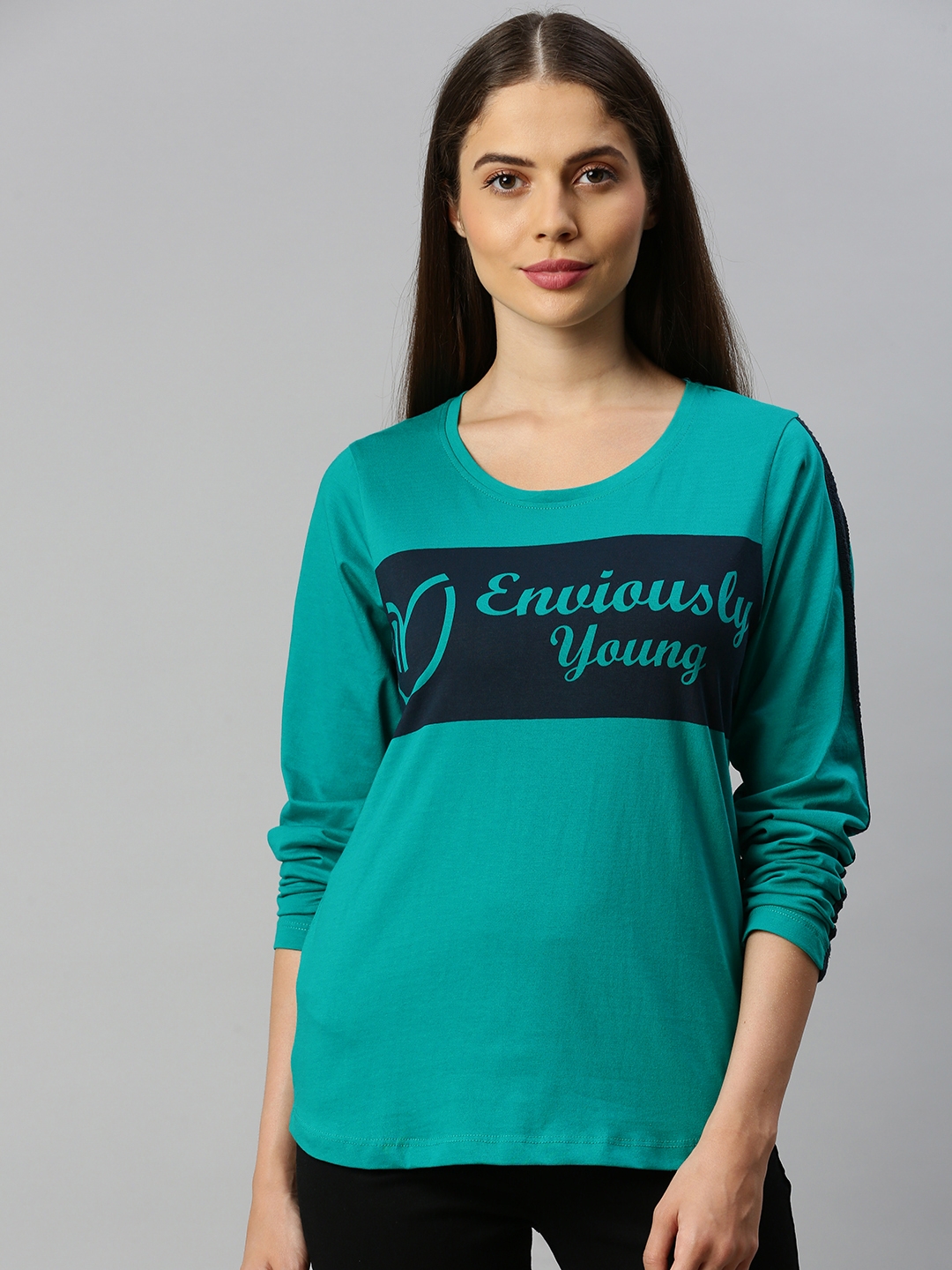 Enviously Young | Ramar Green Colourblock T-Shirts