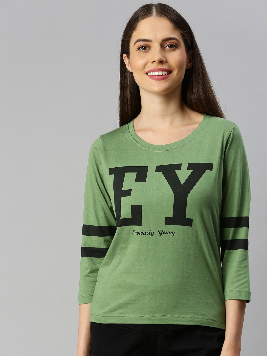 Enviously Young | Olive Printed T-Shirts