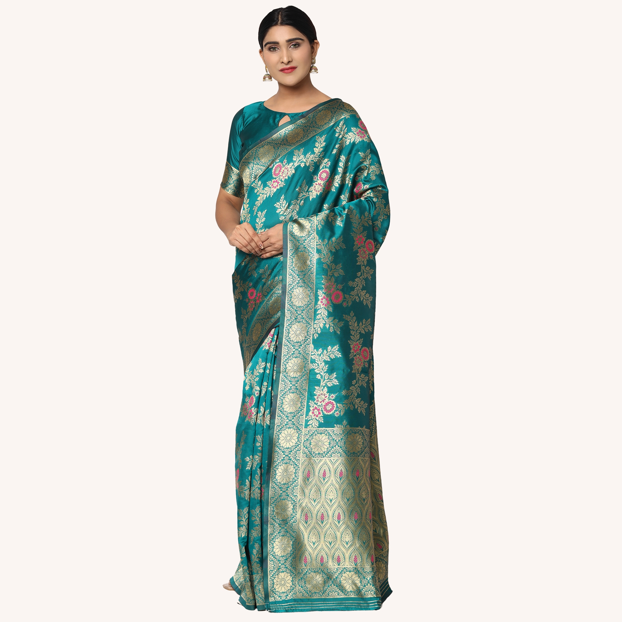 Glemora Rama Designer Ethnic Wear Silk Blend Banarasi Traditional Saree