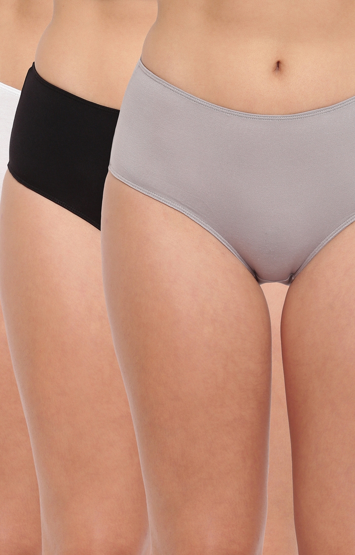 BASIICS by La Intimo | Black,White and Grey Tease 2 Please Hipster/ Full Brief Pack of 3