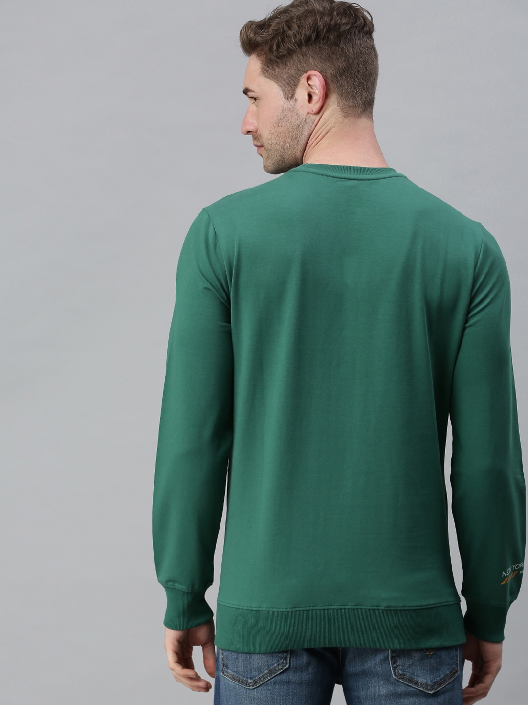 Men's Green Cotton Blend Printed Sweatshirts