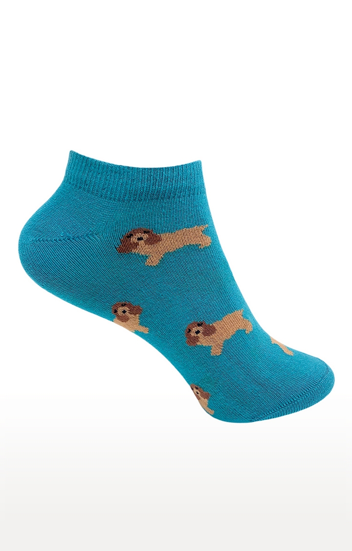 Mint & Oak | Mint & Oak Just Pawsome Blue Ankle Length Socks for Women