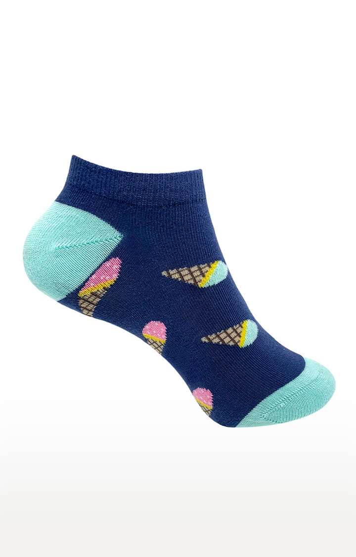 Mint & Oak | Mint & Oak Scoop It up Blue Ankle Length Socks for Women