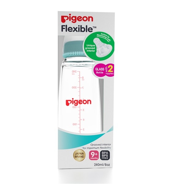 Mothercare | Pigeon Glass 240Ml With Nipple Feeding Bottle