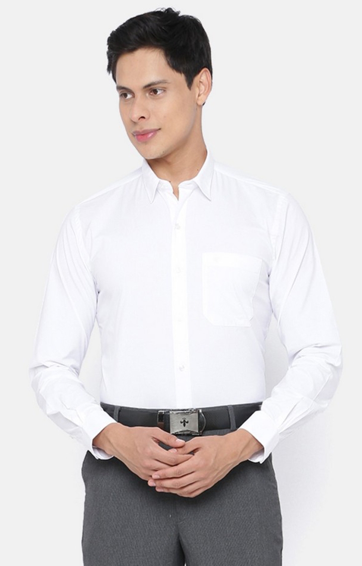 Ramraj Cotton | White Solid Formal Shirts