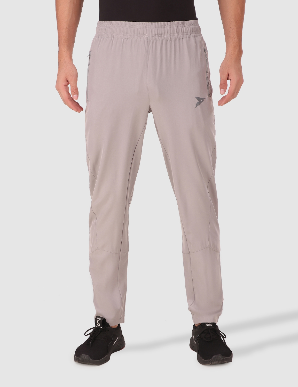 Fitinc NS Lycra Regular Fit Light Grey Track pant for Men