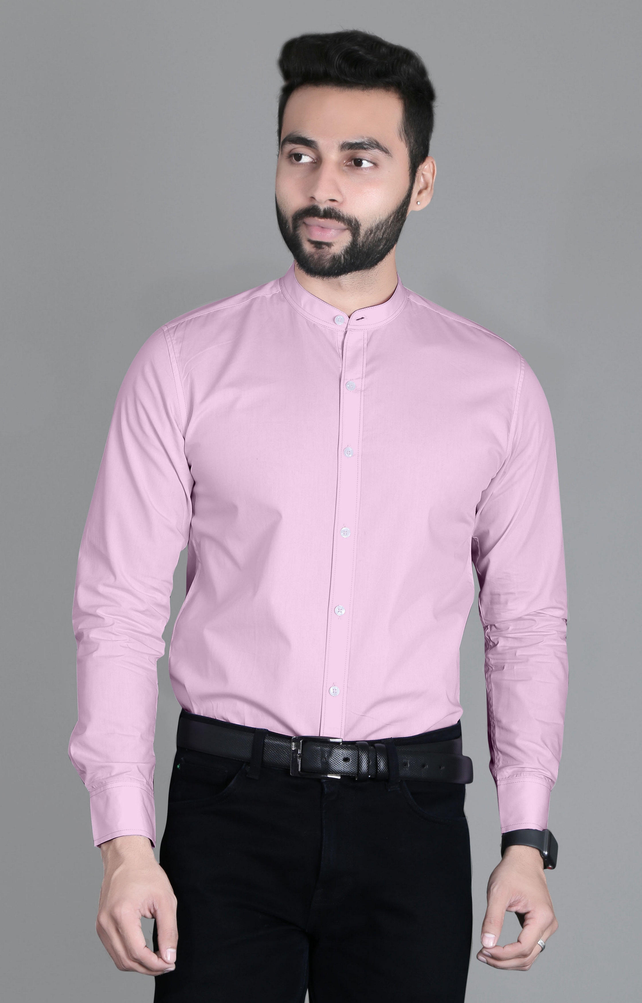 5th Anfold | Pink Solid Formal Shirt