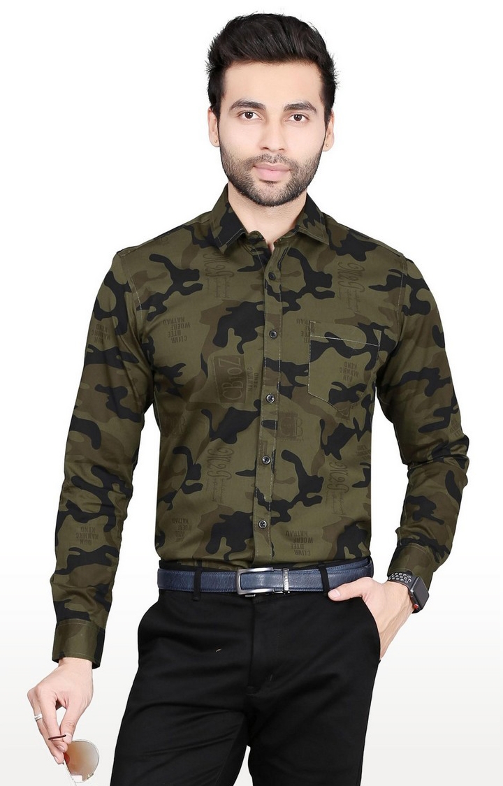 Green Camouflage Formal Shirt