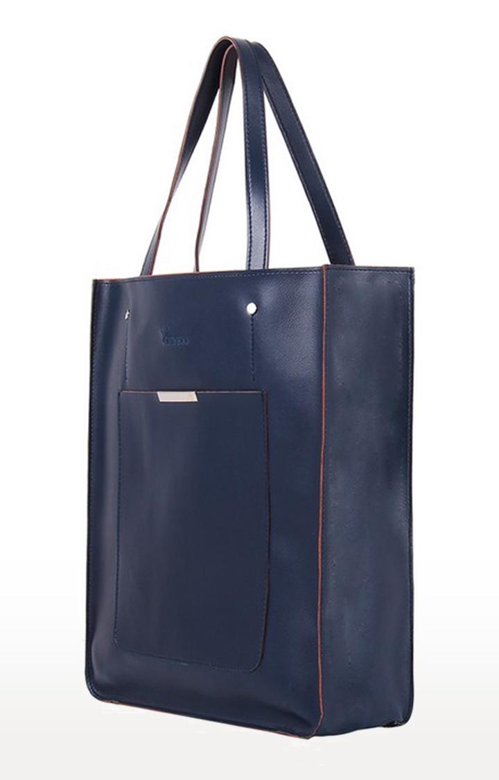 Vivinkaa Navy Blue Formal Box Long Tote Bag