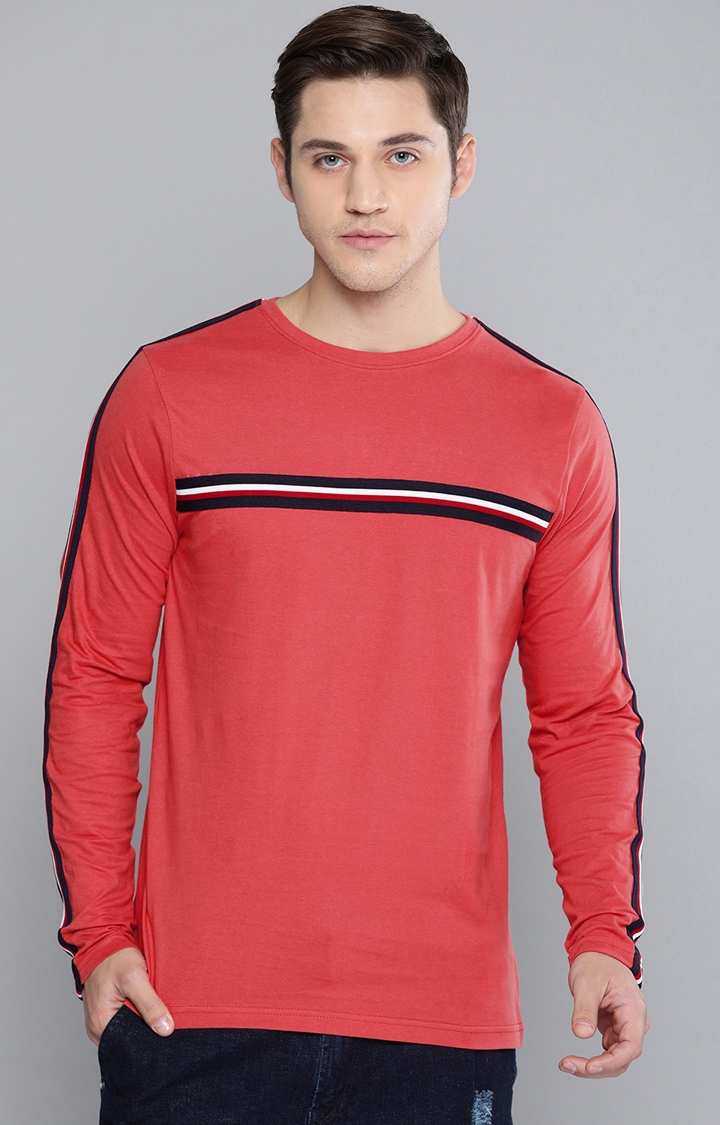 Difference of Opinion | Difference of Opinion Full Sleeve Red Solid T-Shirt