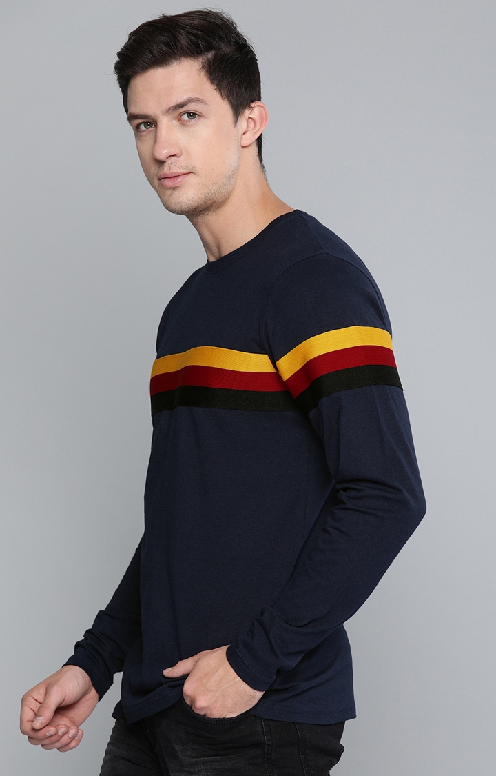 Difference of Opinion | Difference of Opinion Full Sleeve Blue Solid T-Shirt