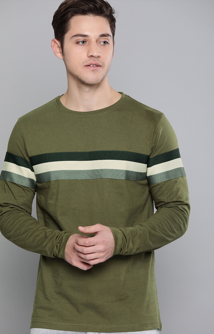 Difference of Opinion | Difference of Opinion Full Sleeve Green Solid T-Shirt