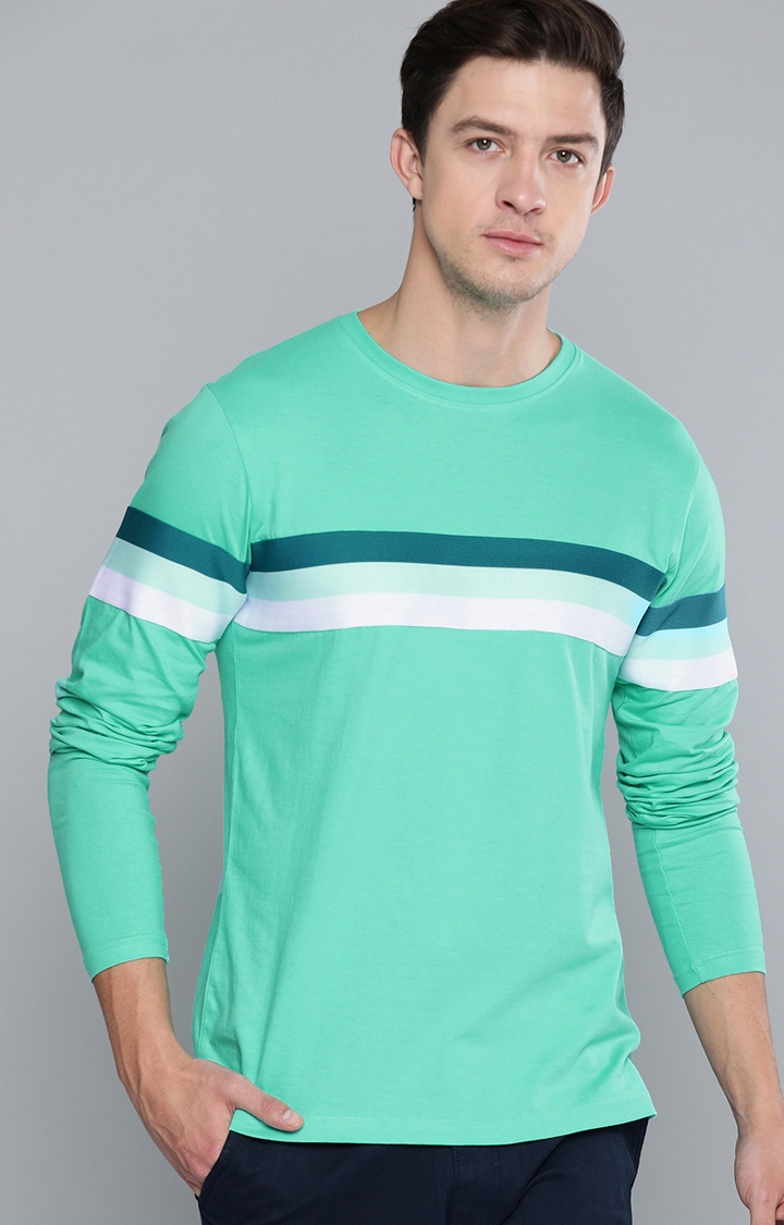 Difference of Opinion | Difference of Opinion Full Sleeve Green Solid T-Shirt