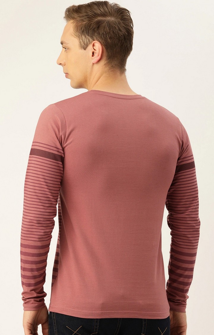 Difference of Opinion | Difference of Opinion Full Sleeve Pink Striped T-Shirt 3