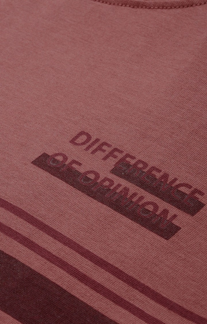 Difference of Opinion | Difference of Opinion Full Sleeve Pink Striped T-Shirt 4