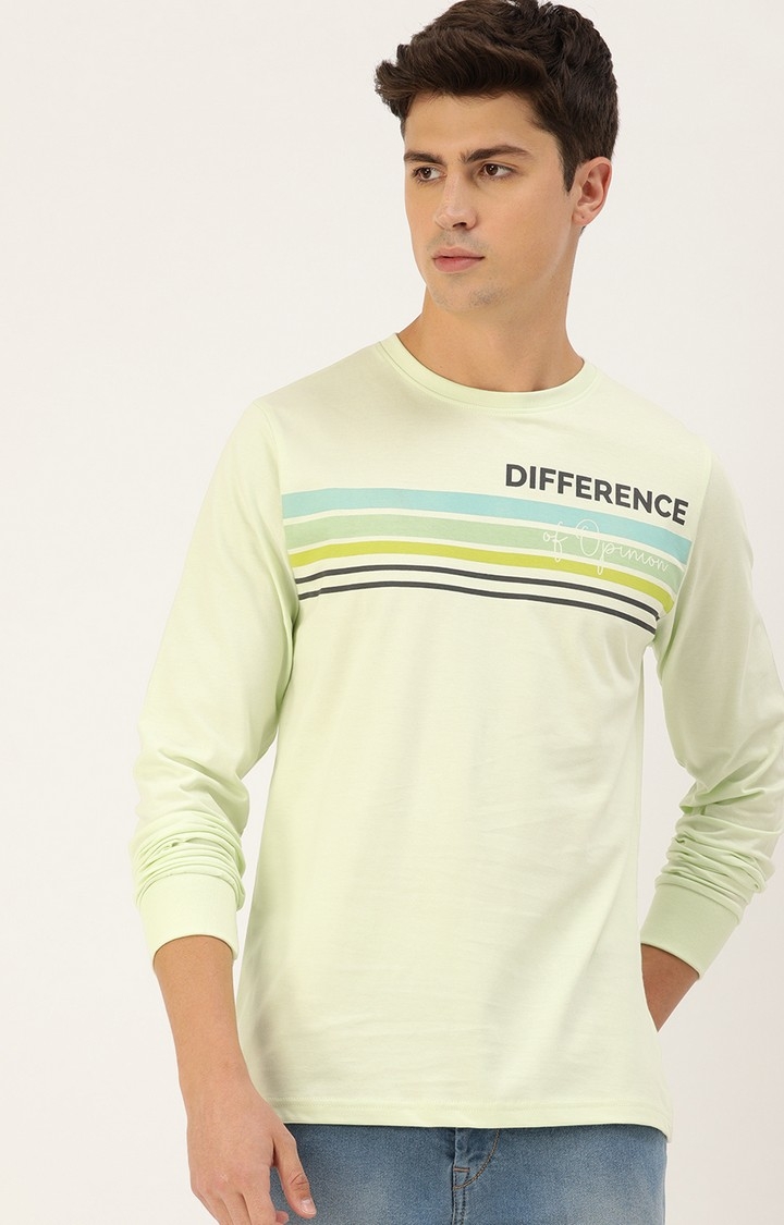 Difference of Opinion | Difference of Opinion Full Sleeve Green Striped T-Shirt