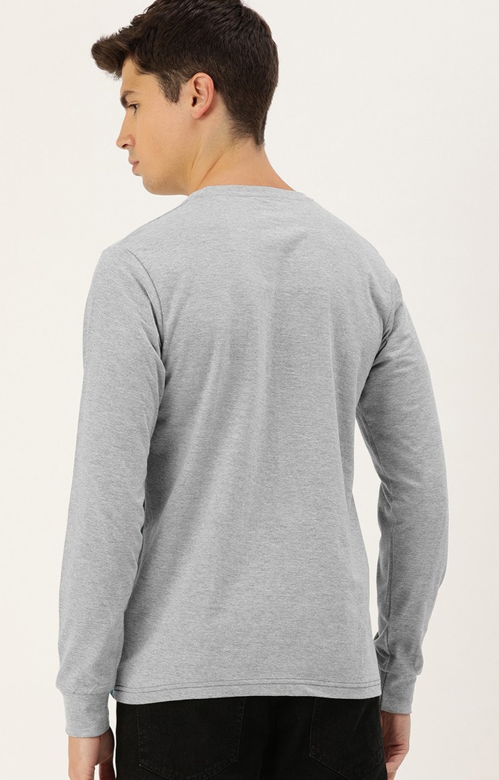 Men's Grey Cotton Printed T-Shirts