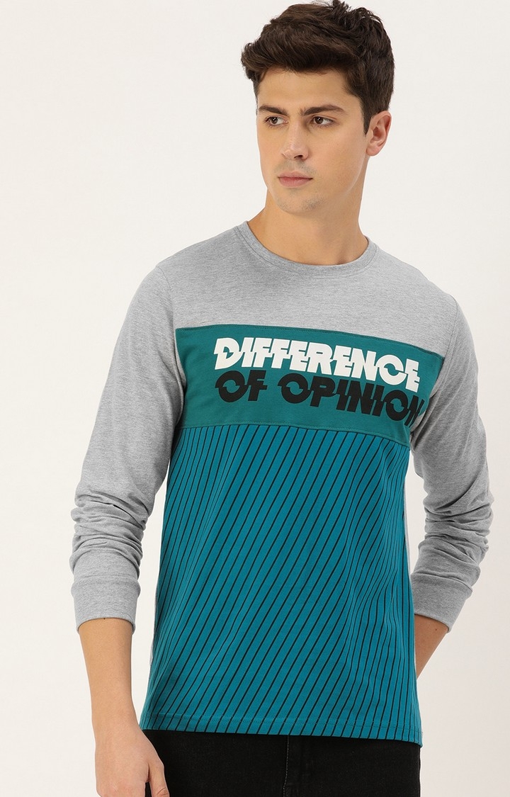 Difference of Opinion | Difference of Opinion Full Sleeve Grey Printed T-Shirt