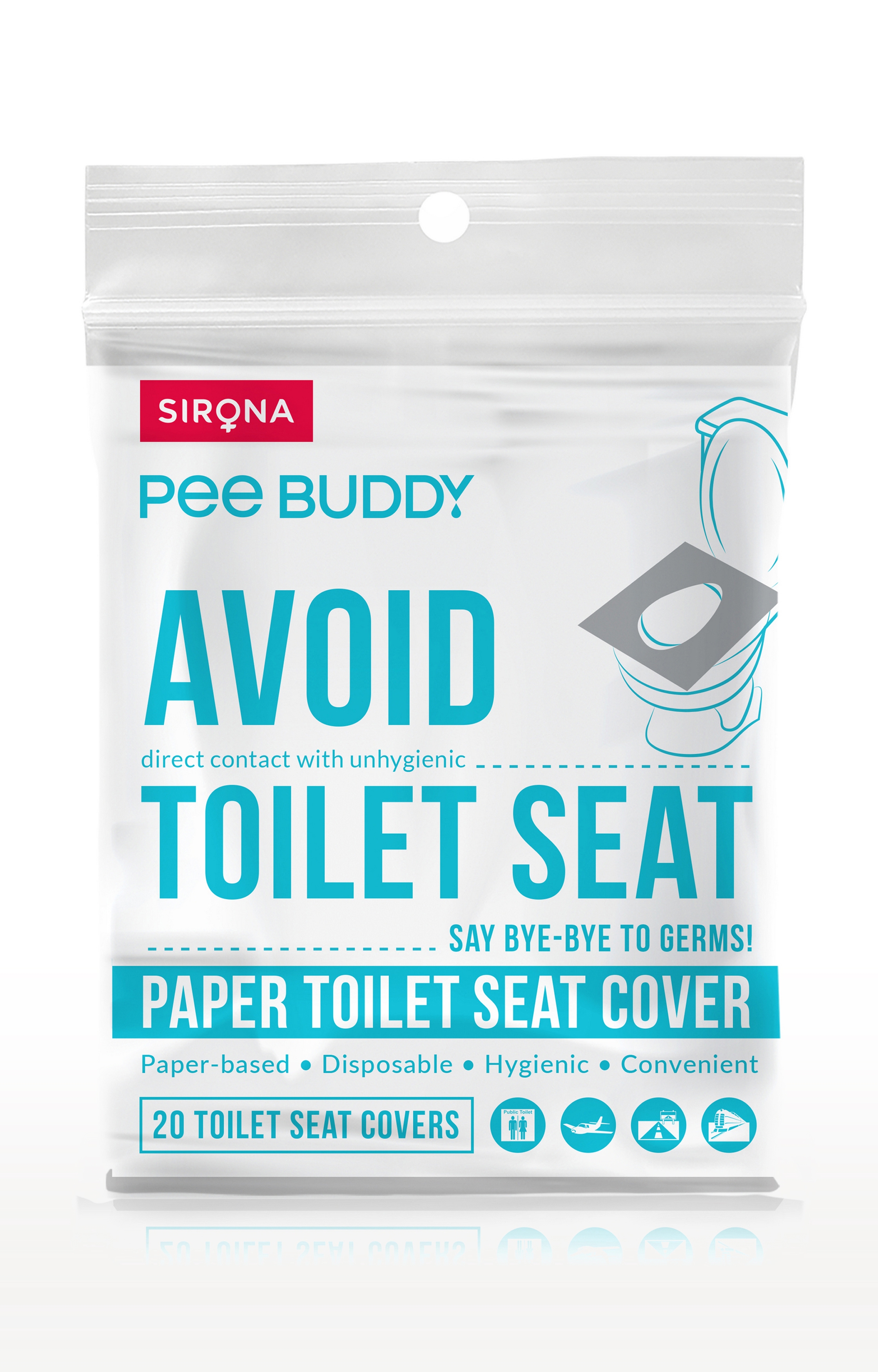 PEE BUDDY | PeeBuddy Disposable Toilet Seat Cover 37cm×49cm (Pack Of 1) 20 Seat Covers