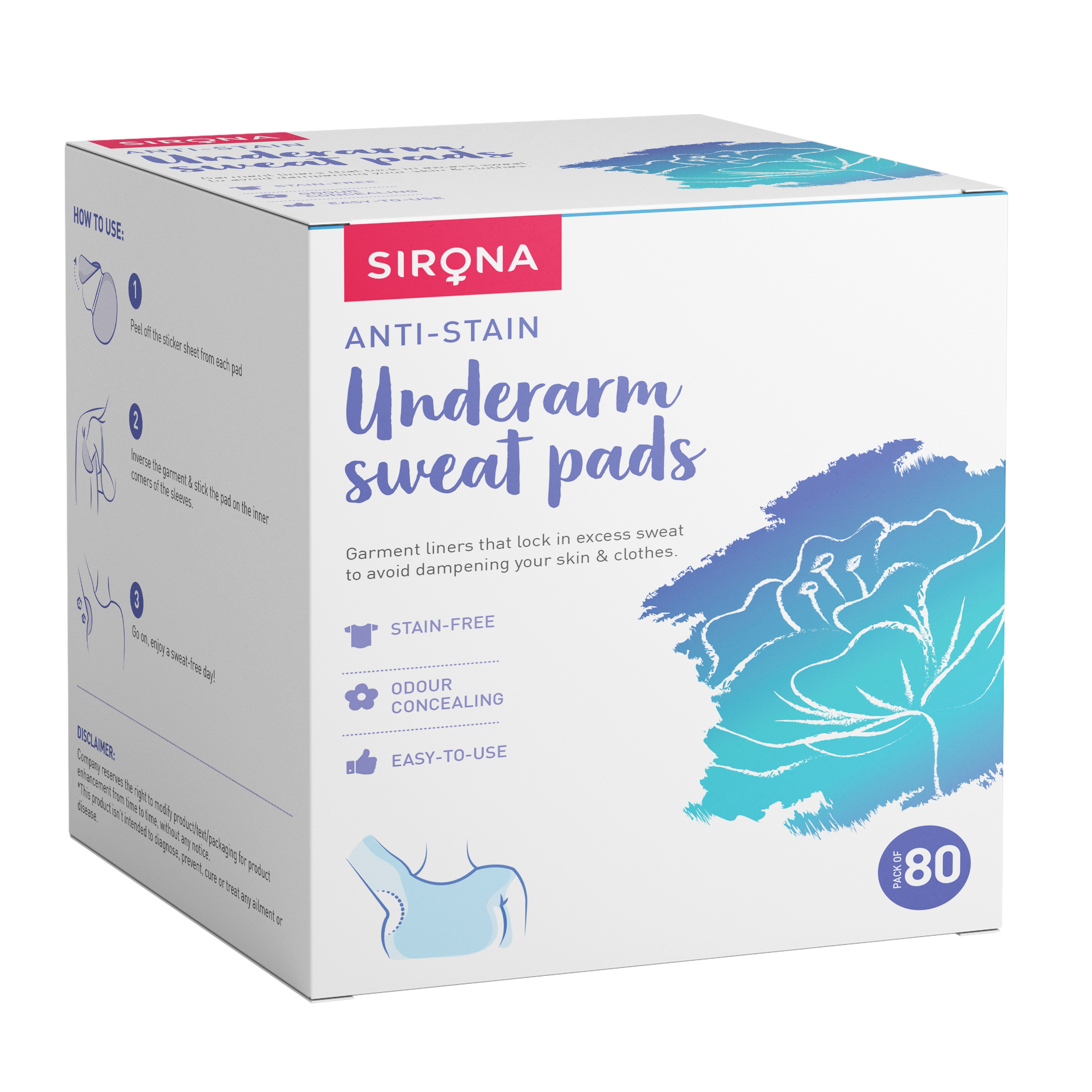 Sirona | Sirona Under Arm Sweat Pads For Men And Women - 80 Pads