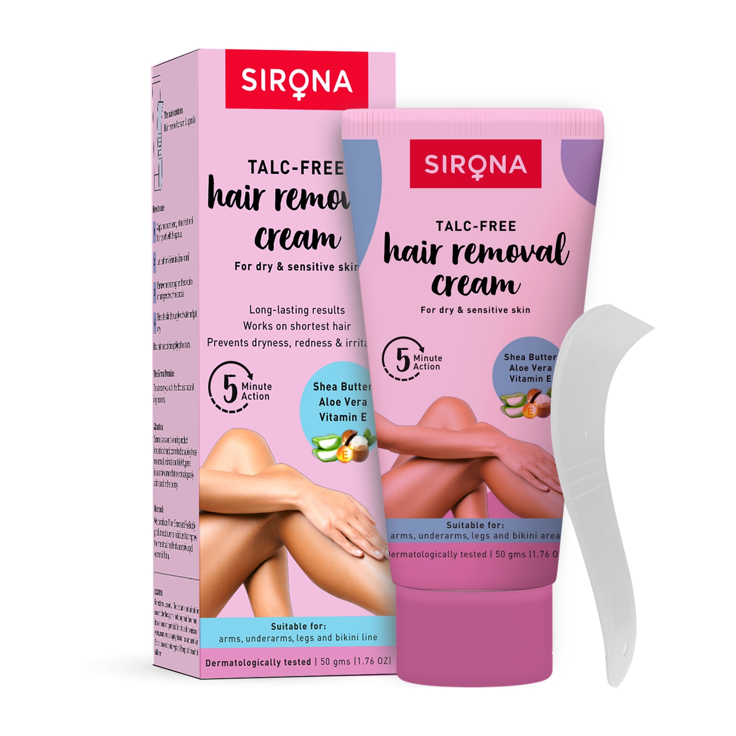 Sirona | Sirona Hair Removal Cream Sensitive Skin With Aloevera, Vitamin E & Shea Butter - 50 Gm