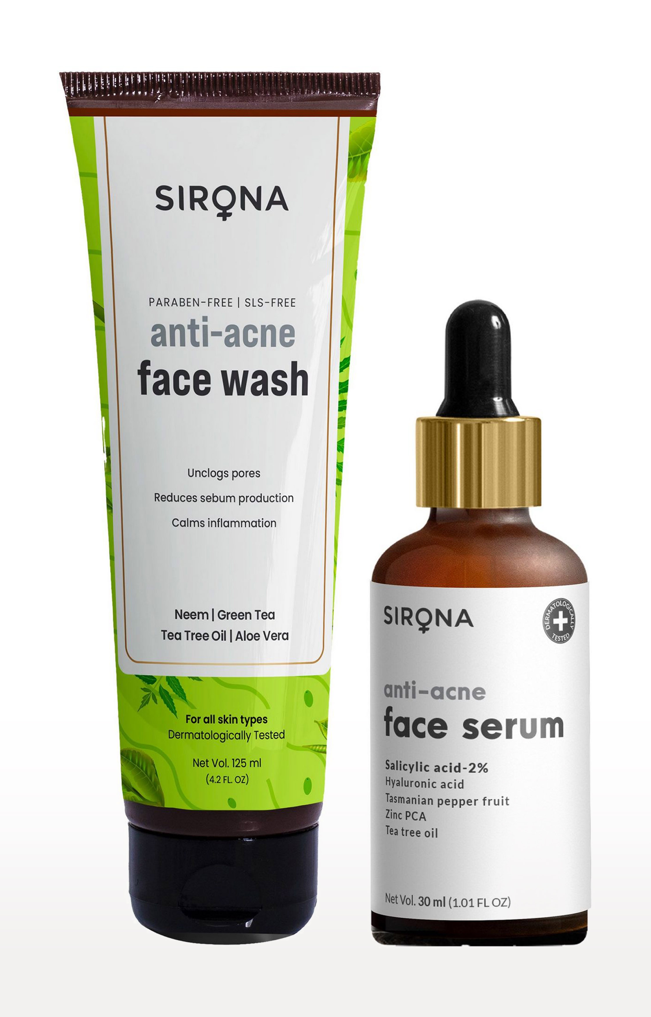 Sirona Anti Acne Face Serum + Anti Acne Face Wash