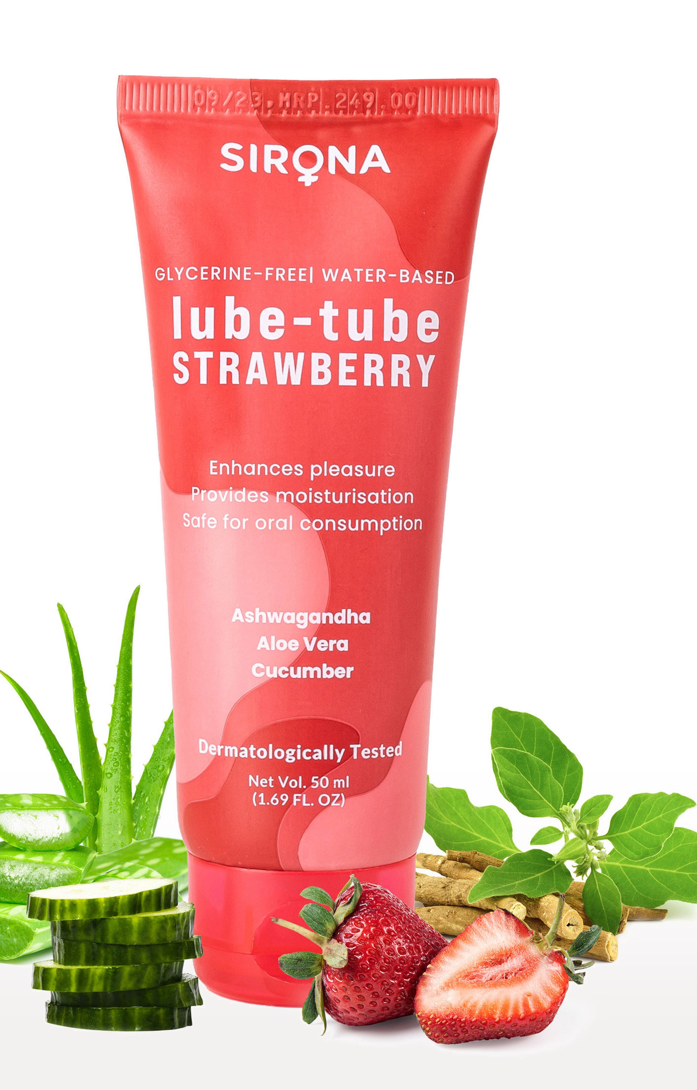 Sirona | Sirona Glycerine Free Natural Strawberry Lubricant Gel For Men & Women – 50 Ml