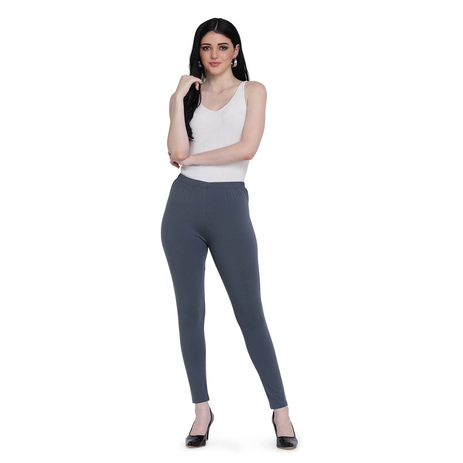 SPIFFY | Spiffy Women Full Length Casual Dark Grey Leggings